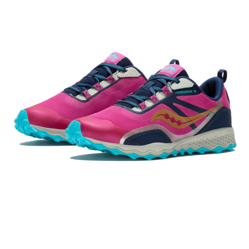 Saucony Peregrine Shield Junior - Navy/Pink/Turquoise