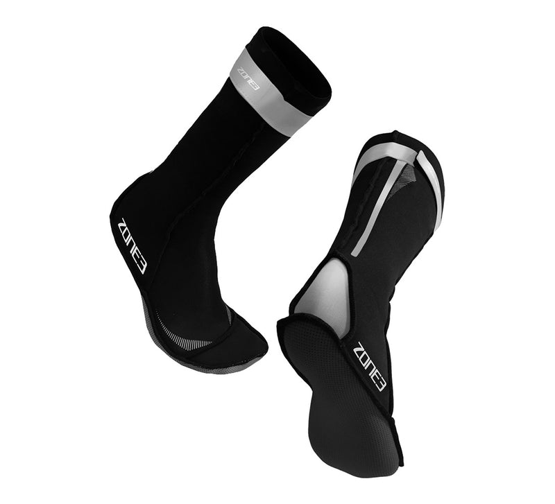 Zone3 Neoprene Swim Socks - Black/Silver