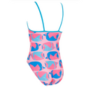 Zoggs Fish Pond Classic Back Front Lined Girls Swimsuit
