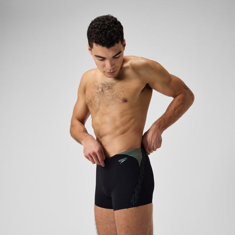 Speedo Mens Hyperboom Aquashort - Black/Green