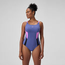 Speedo Womens Shaping Printed Splice Swimsuit