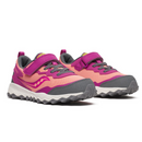 Saucony Peregrine Kids Strap Fastening Trail Shoe - Berry/Coral