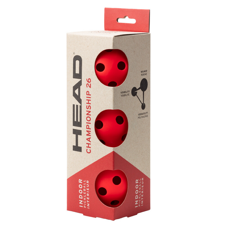 Head Championship 26 Indoor Pickleballs (sleeve of 3)