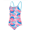Zoggs Fish Pond Classic Back Front Lined Girls Swimsuit