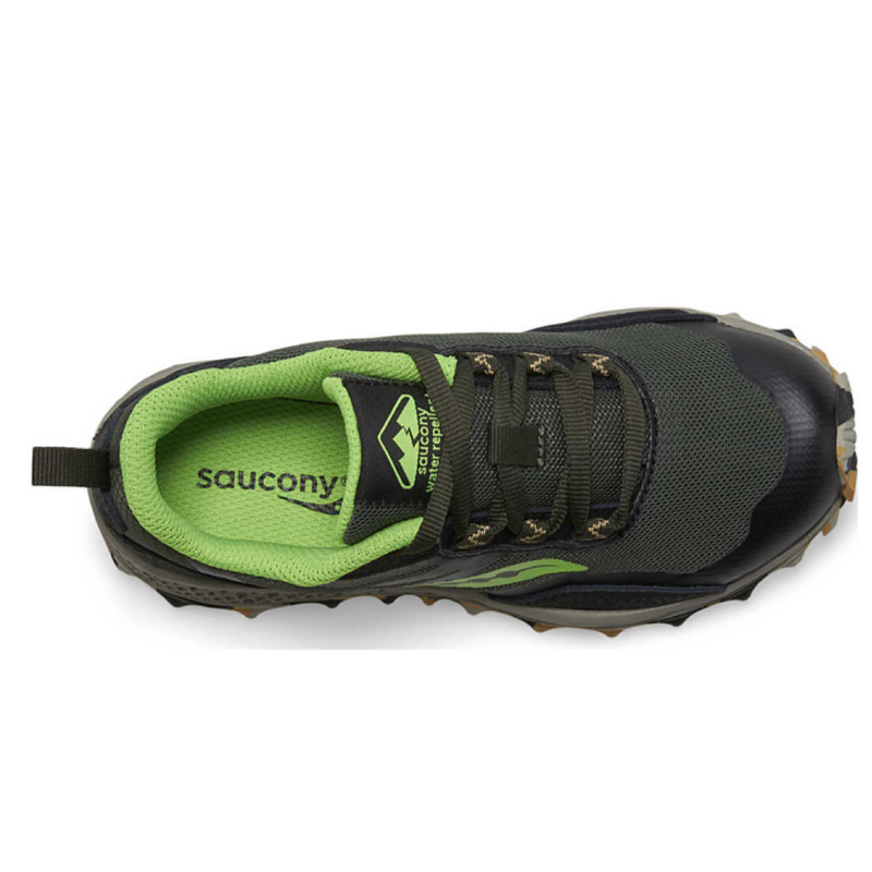 Saucony Peregrine Shield 12 Junior Running Shoe - Black/Slime
