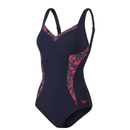 Speedo Lunalustre Body Shaping Swimsuit - Navy/Red