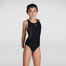 Speedo Girls Plastisol Muscleback - Black/Orange