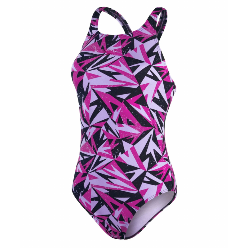 Speedo Womens Hyperboom Allover Medalist Swimsuit - Navy/Purple