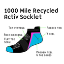 1000 Mile Womens Repreve Activ Socklet