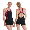 Speedo Womens Hyperboom Splice Muscleback Legsuit - Black/Pink,