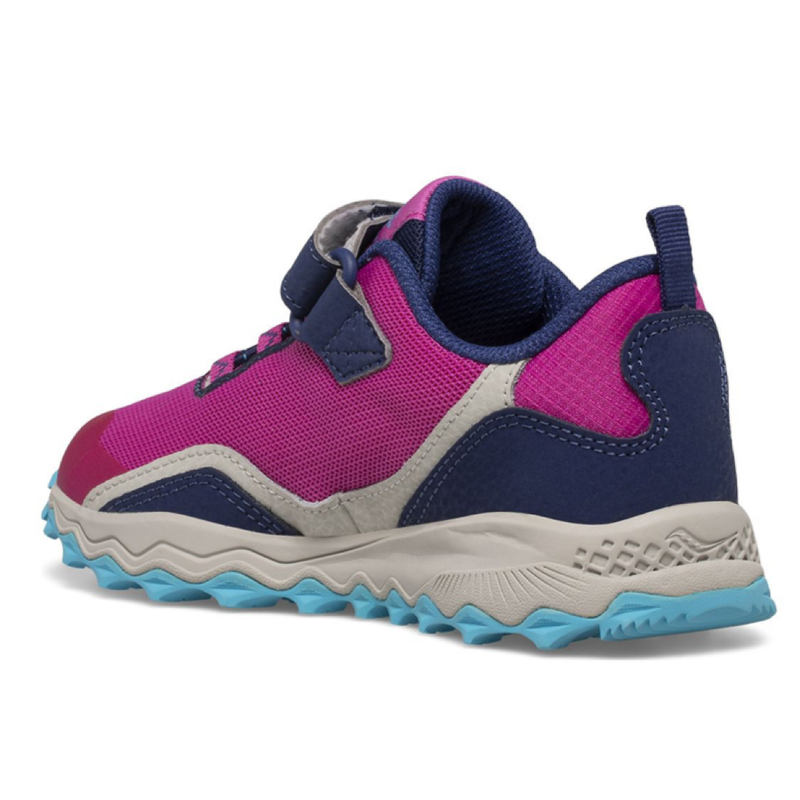 Saucony Peregrine Shield Junior with Strap Fastening - Navy/Pink/Turquoise